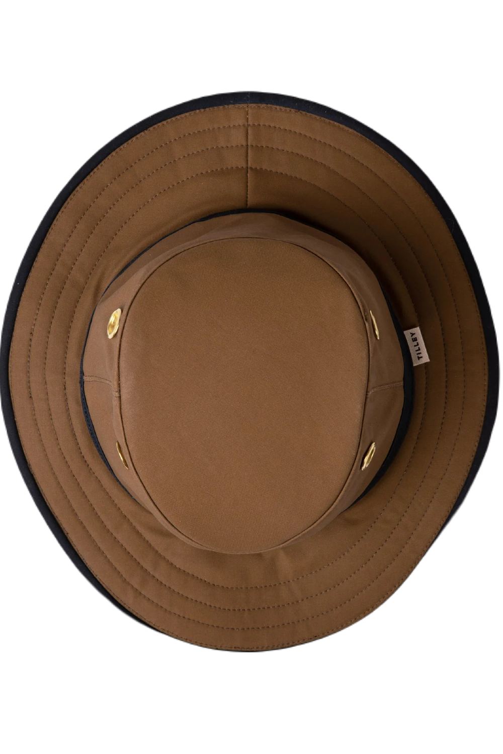Tilley Hats Outback Waxed Cotton Hat In British Tan/Navy
