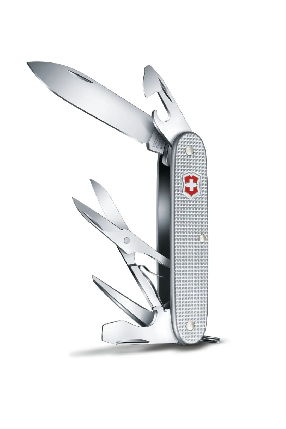 Victorinox Pioneer X Alox Swiss Army Medium Pocket Knife with Scissors in Silver Alox