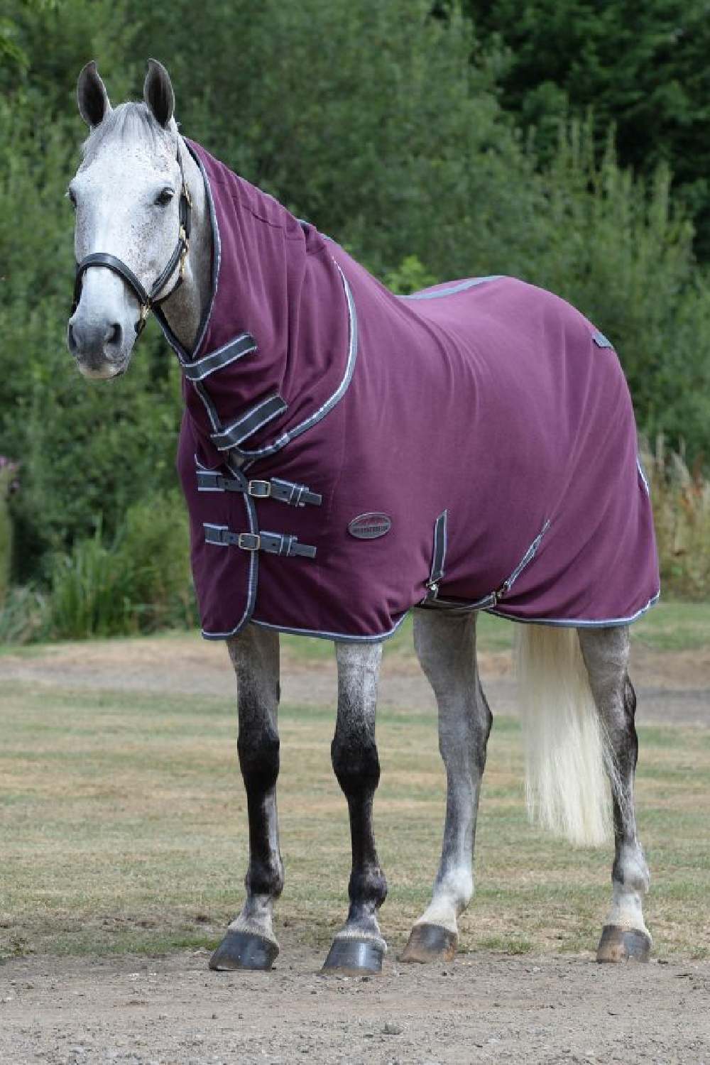 WeatherBeeta Fleece Cooler Combo Neck in Maroon/Grey/White