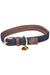 WeatherBeeta Plaited Dog Collar in Navy/Brown #colour_navy-brown