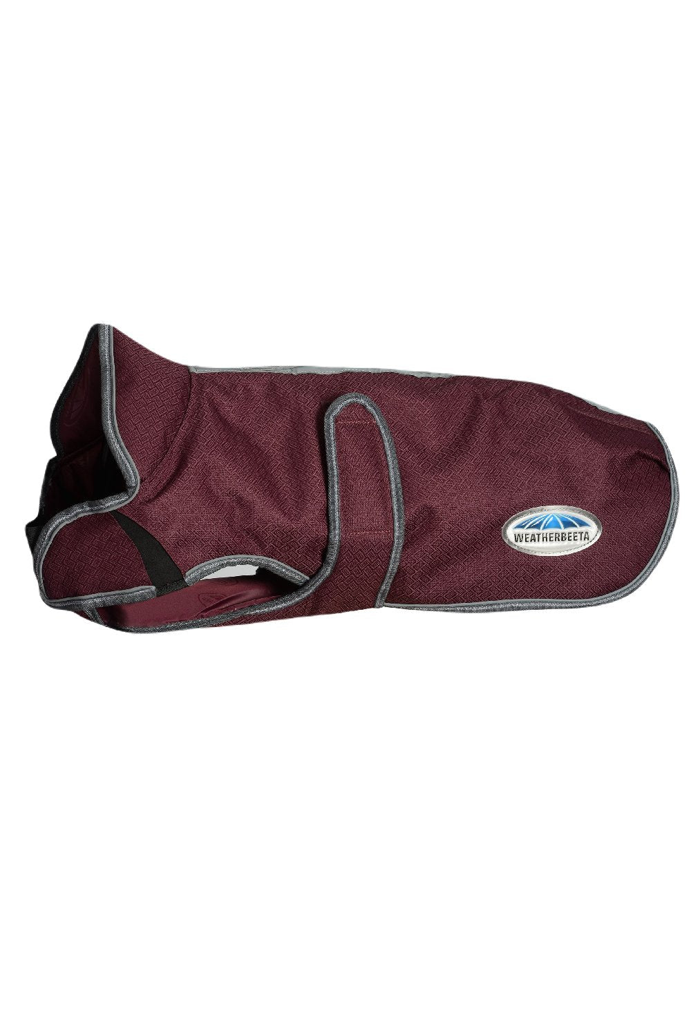 WeatherBeeta Comfitec Premier Free Parka Deluxe Dog Coat in Maroon/Grey/White
