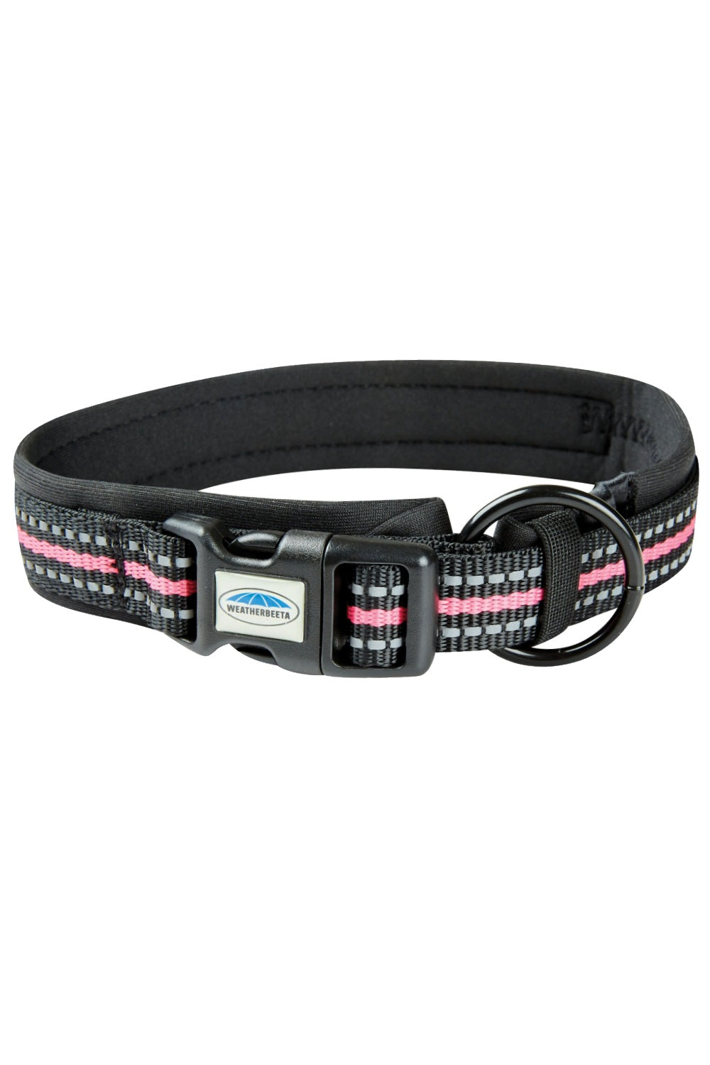 WeatherBeeta Reflective Dog Collar in Black/Pink