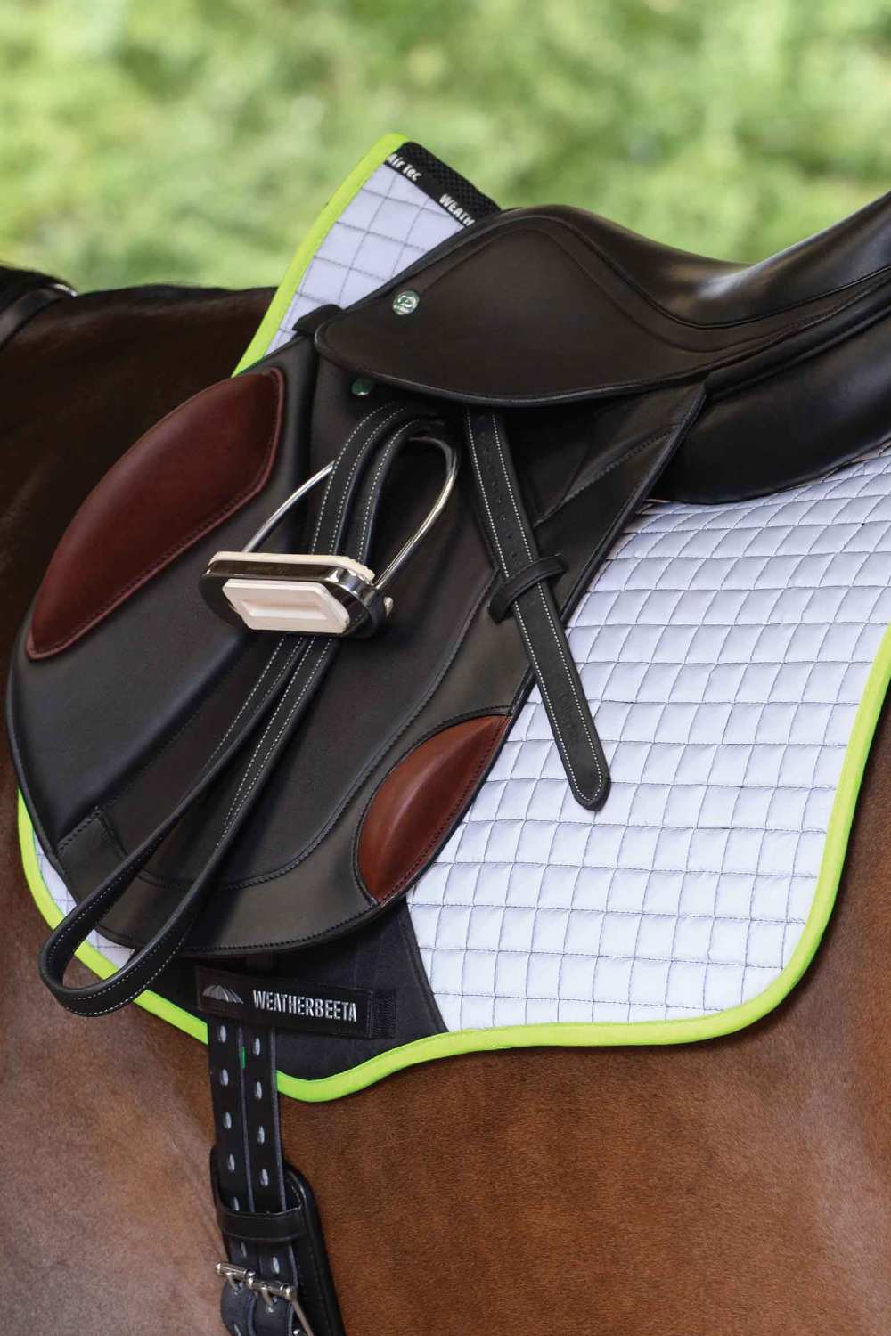WeatherBeeta Reflective Prime All Purpose Saddle Pad In Silver/Yellow
