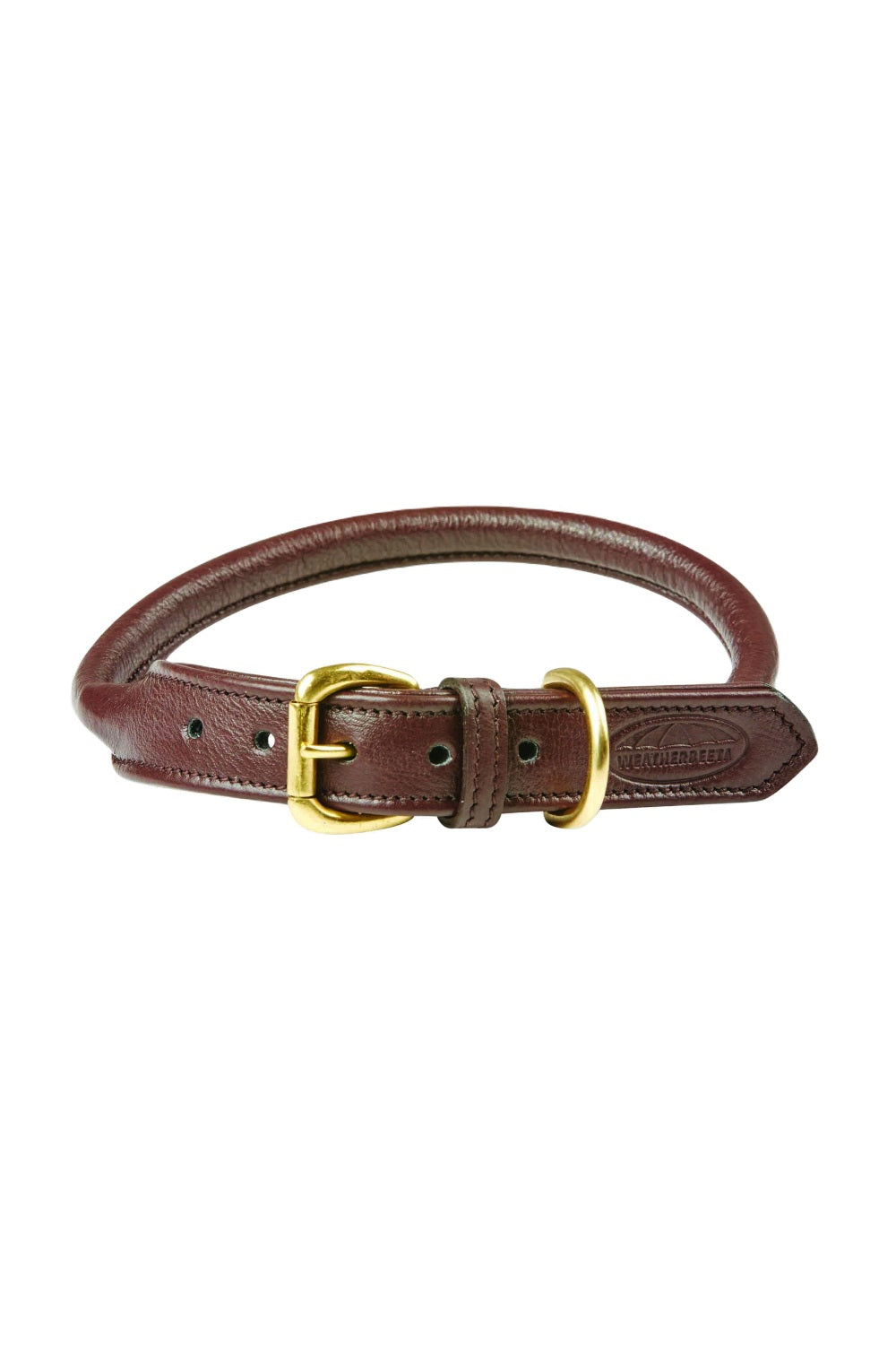 WeatherBeeta Rolled Leather Dog Collar In Brown