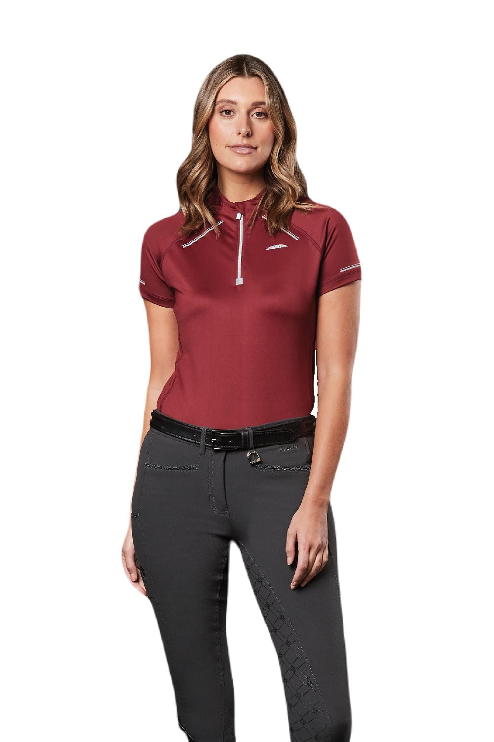 Weatherbeeta Victoria Premium Short Sleeve Top in Maroon