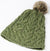 Green Aran Knitted Faux Fur Bobble Hat #colour_sage-green