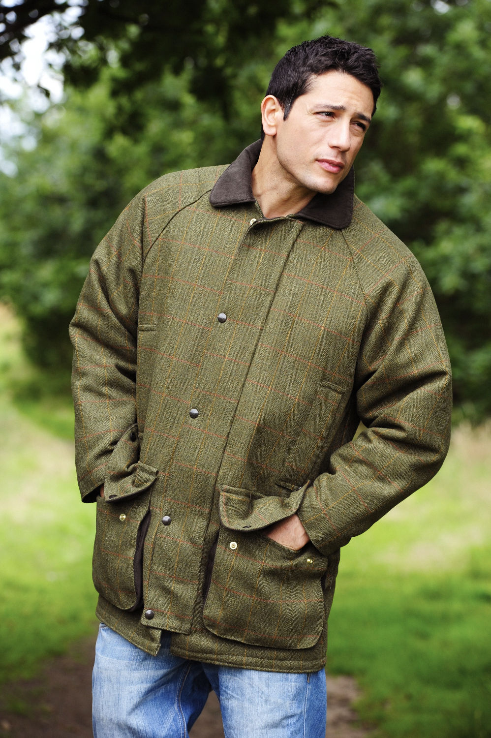 man wearing Classic Country Tweed Field Shooting jacket