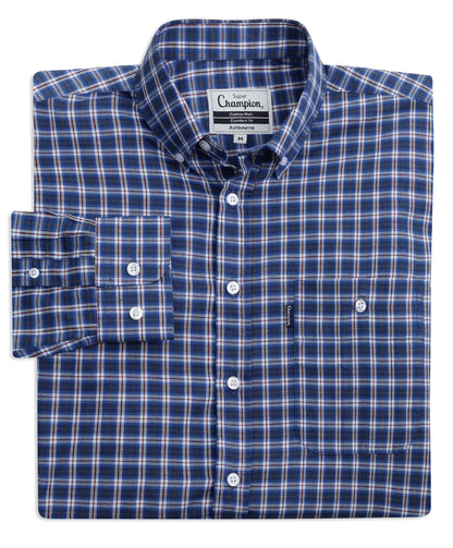Navy tartan shirt with button down collar from champion outdoor clothing