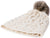 Cream Aran Knitted Faux Fur Bobble Hat #colour_cream