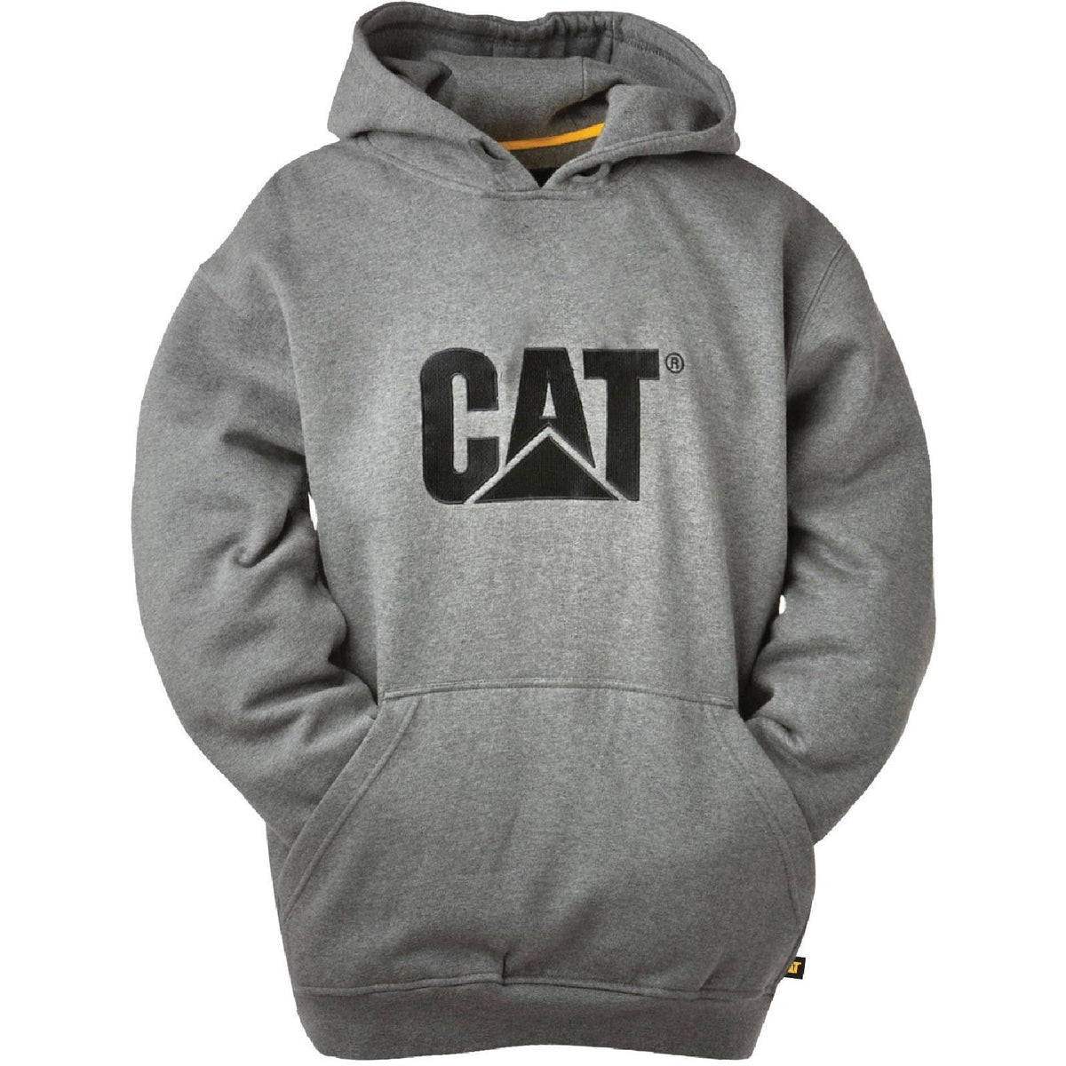 Caterpillar Trademark Hooded Sweatshirt in Heather Grey