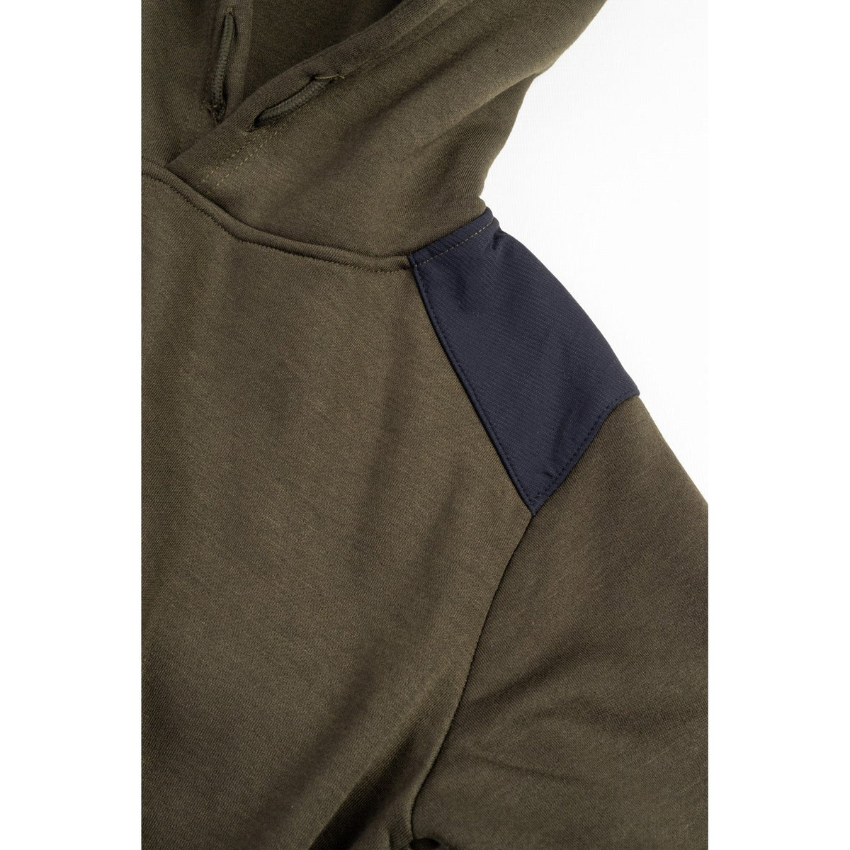 Caterpillar Essentials Hooded Sweatshirt. Army Moss. Shoulders