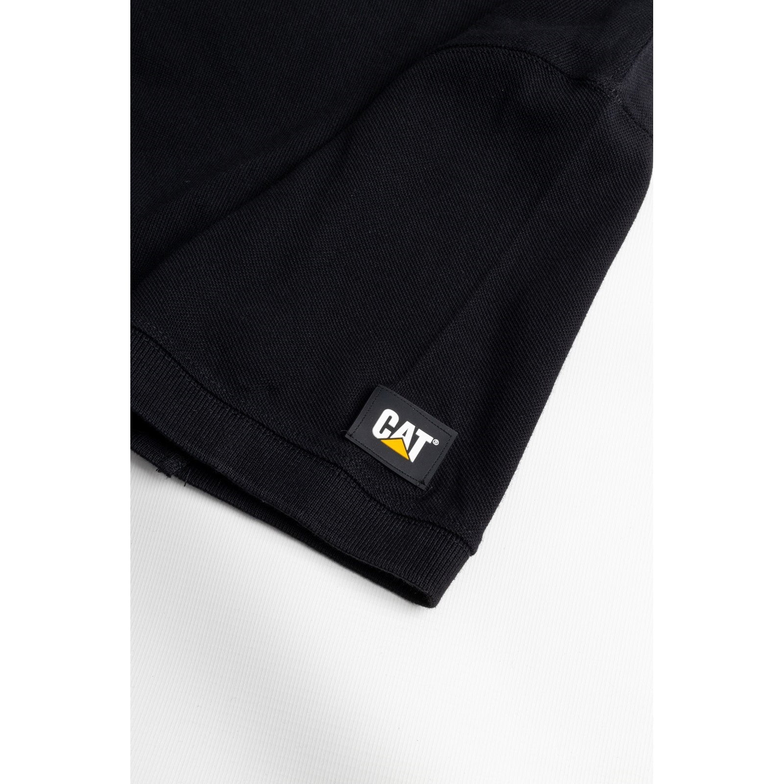 Caterpillar Essentials Polo Shirt. Black. Sleeve