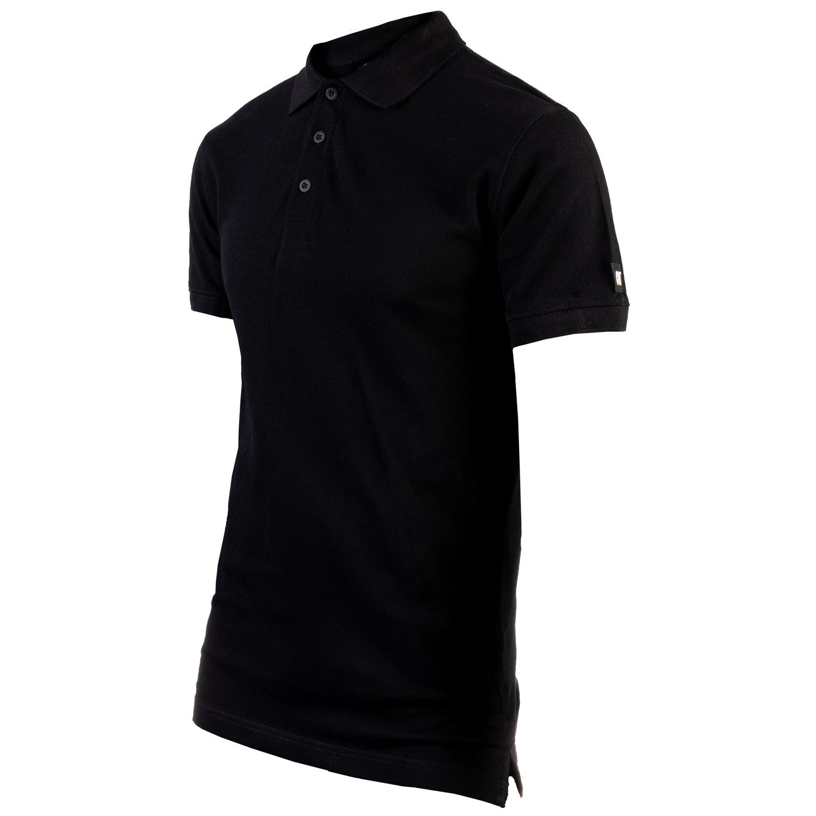 Caterpillar Essentials Polo Shirt. Black. Front View