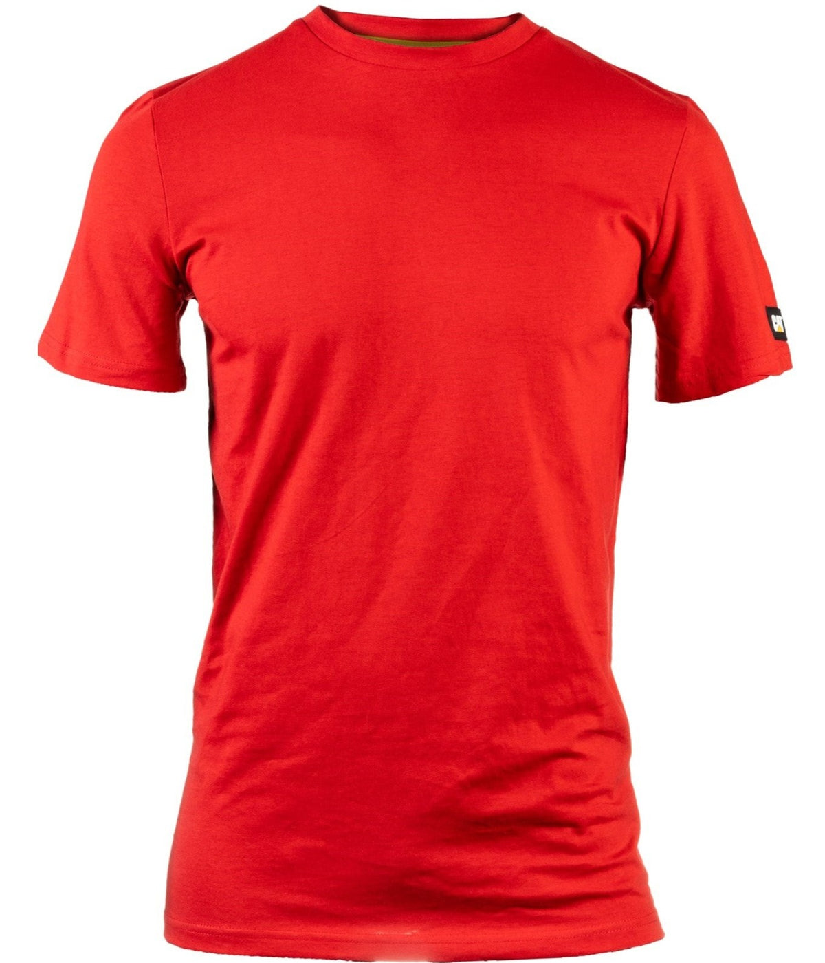 Caterpillar Essentials Short Sleeve T Shirt. Hot Red. Front View
