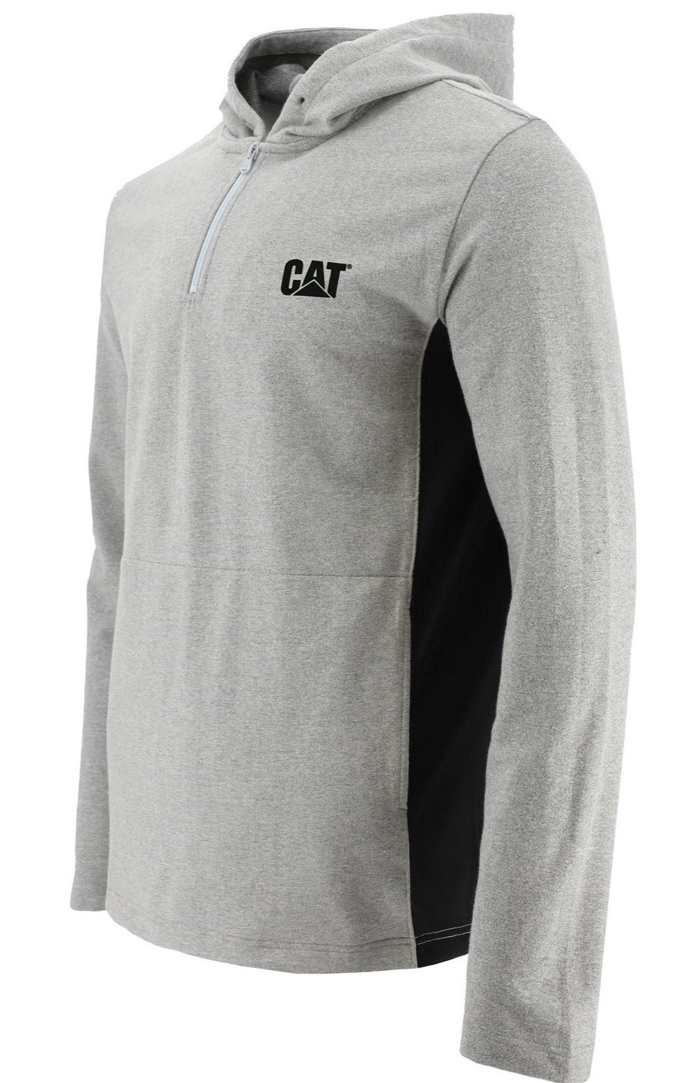 Caterpillar Coolmax Quarter Zip Hoodie in Heather Grey