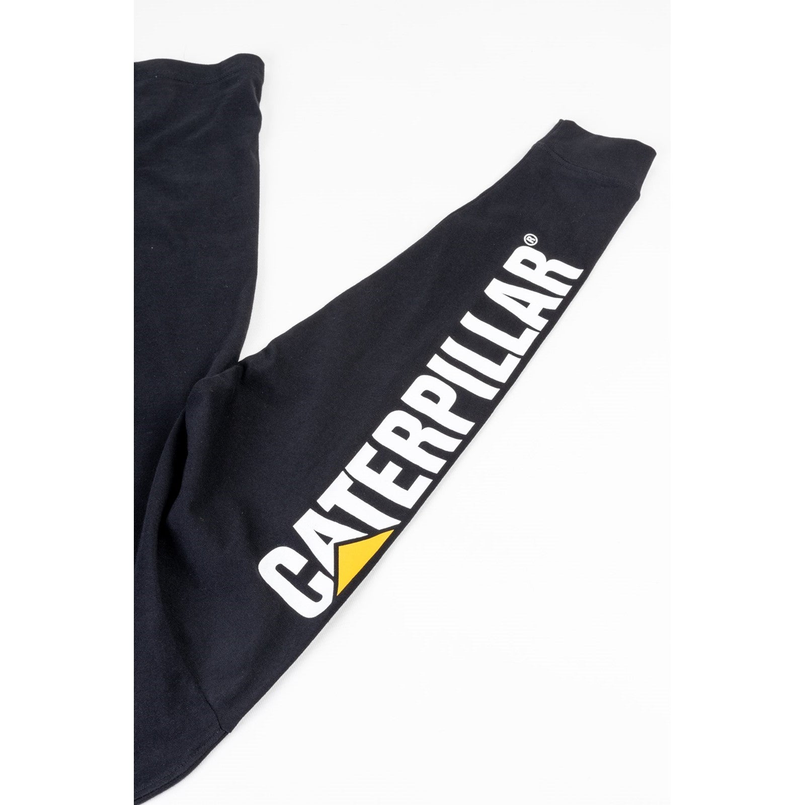 Caterpillar Trademark Banner Long Sleeve T Shirt in Black