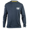Caterpillar Trademark Banner Long Sleeve T Shirt in Dark Marine #colour_dark-marine