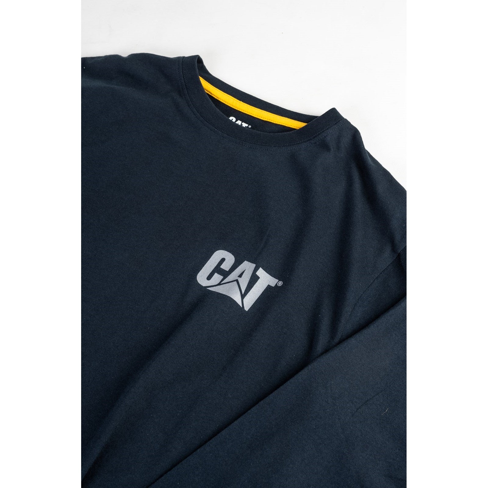Caterpillar Trademark Banner Long Sleeve T Shirt in Dark Marine