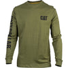 Caterpillar Trademark Banner Long Sleeve T Shirt in Chive #colour_chive