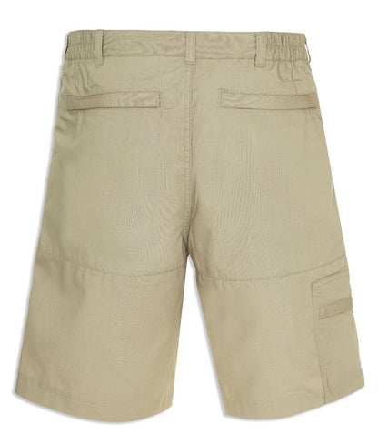 Stone outdoor shorts in stone colour back pockets 