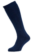 navy HJ Hall Rambler Long Cushioned Wool Sock #colour_navy