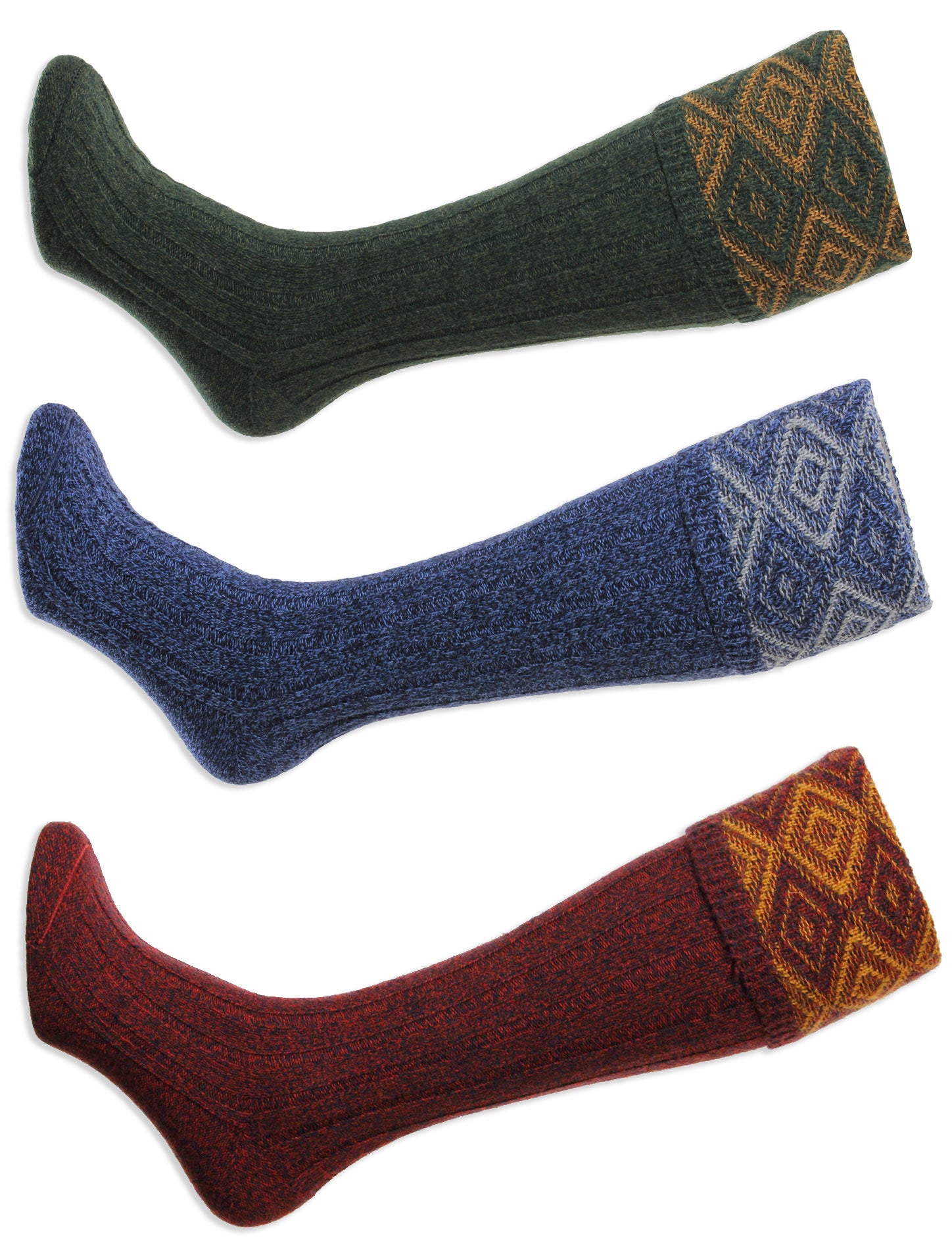 HJ Hall Duncliffe Shooting Sock | Textured Diamond Top