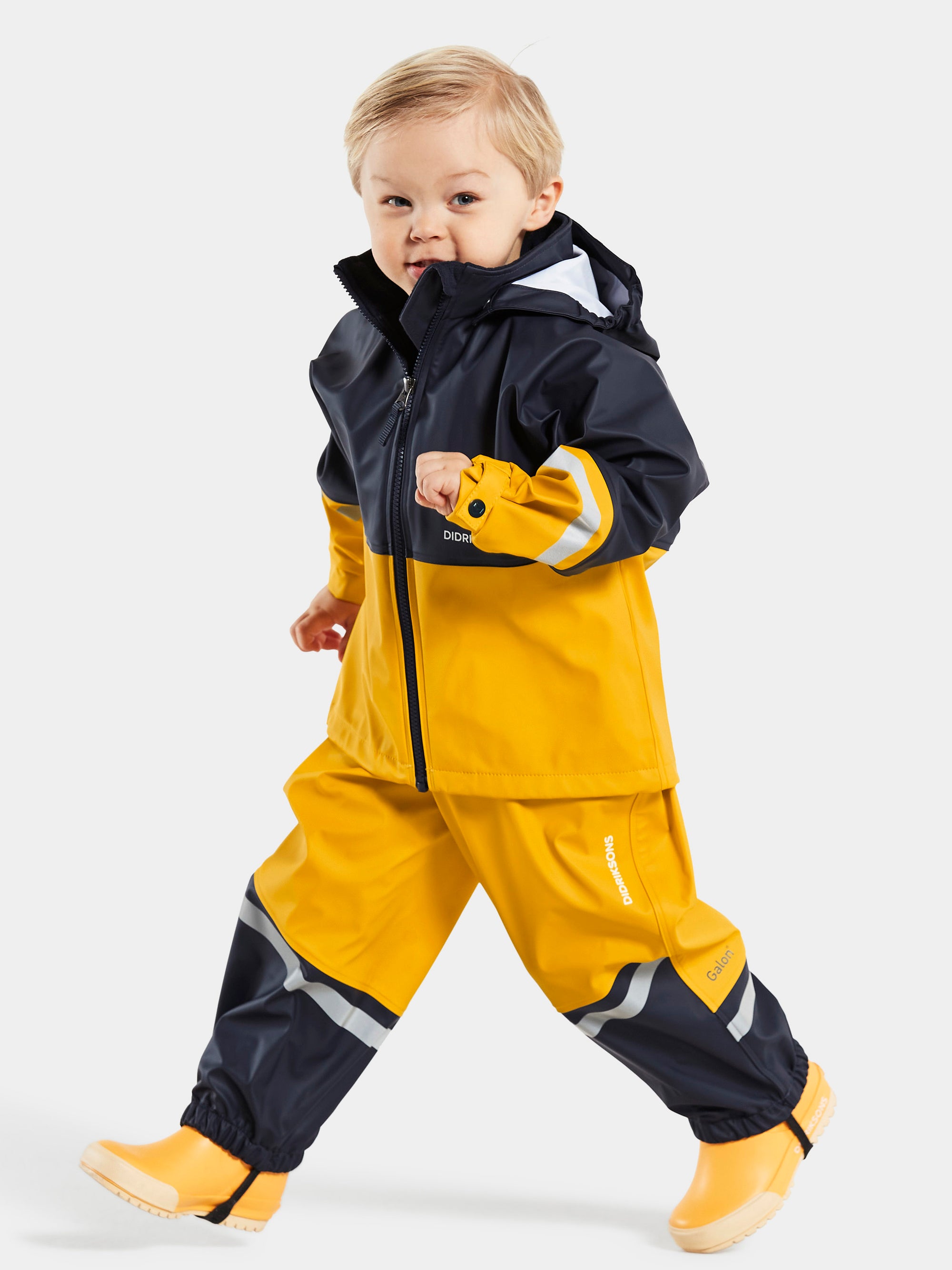 Didriksons Waterman Kids Rain Set in Oat Yellow