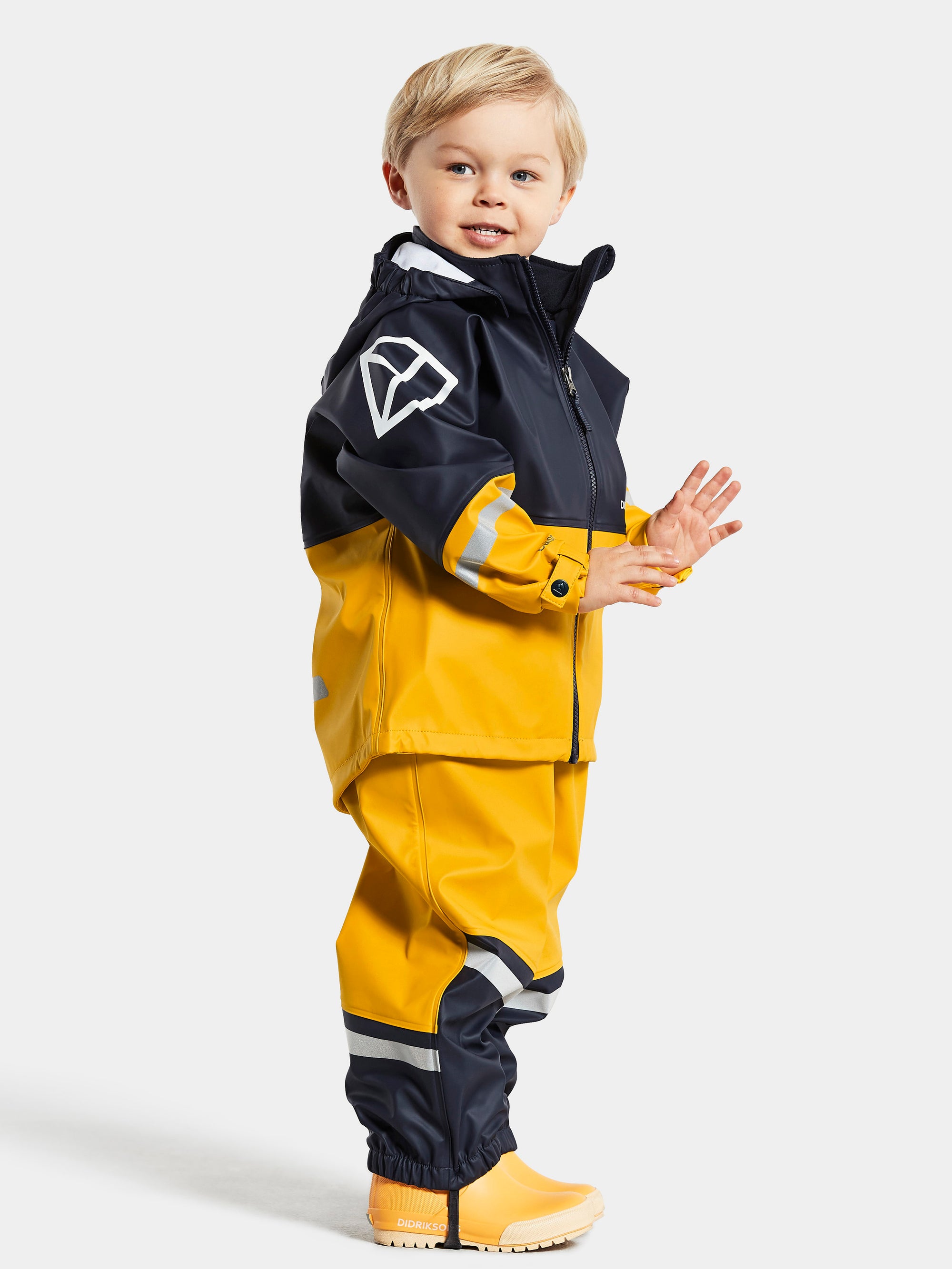 Didriksons Waterman Kids Rain Set in Oat Yellow