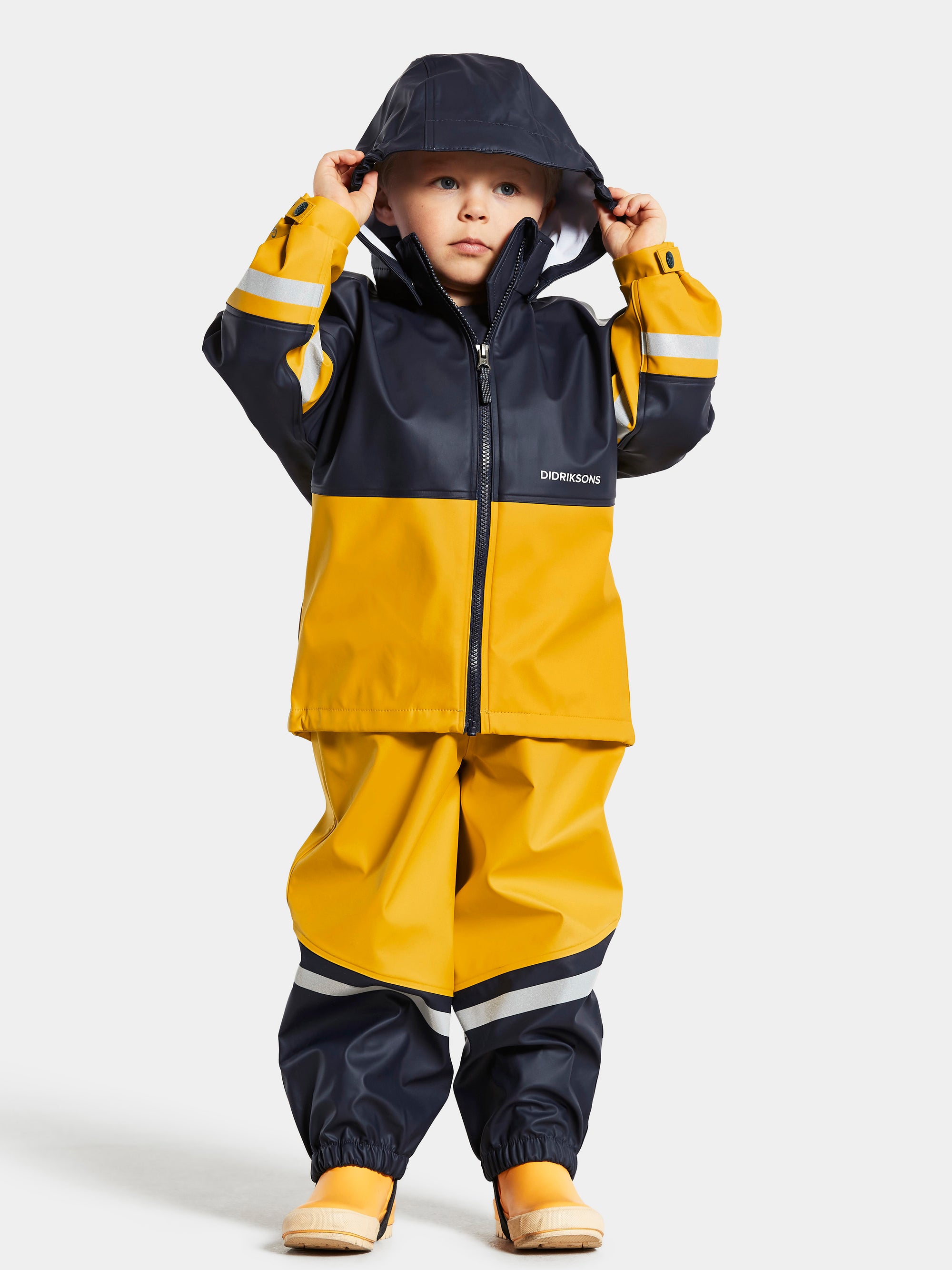 Didriksons Waterman Kids Rain Set in Oat Yellow