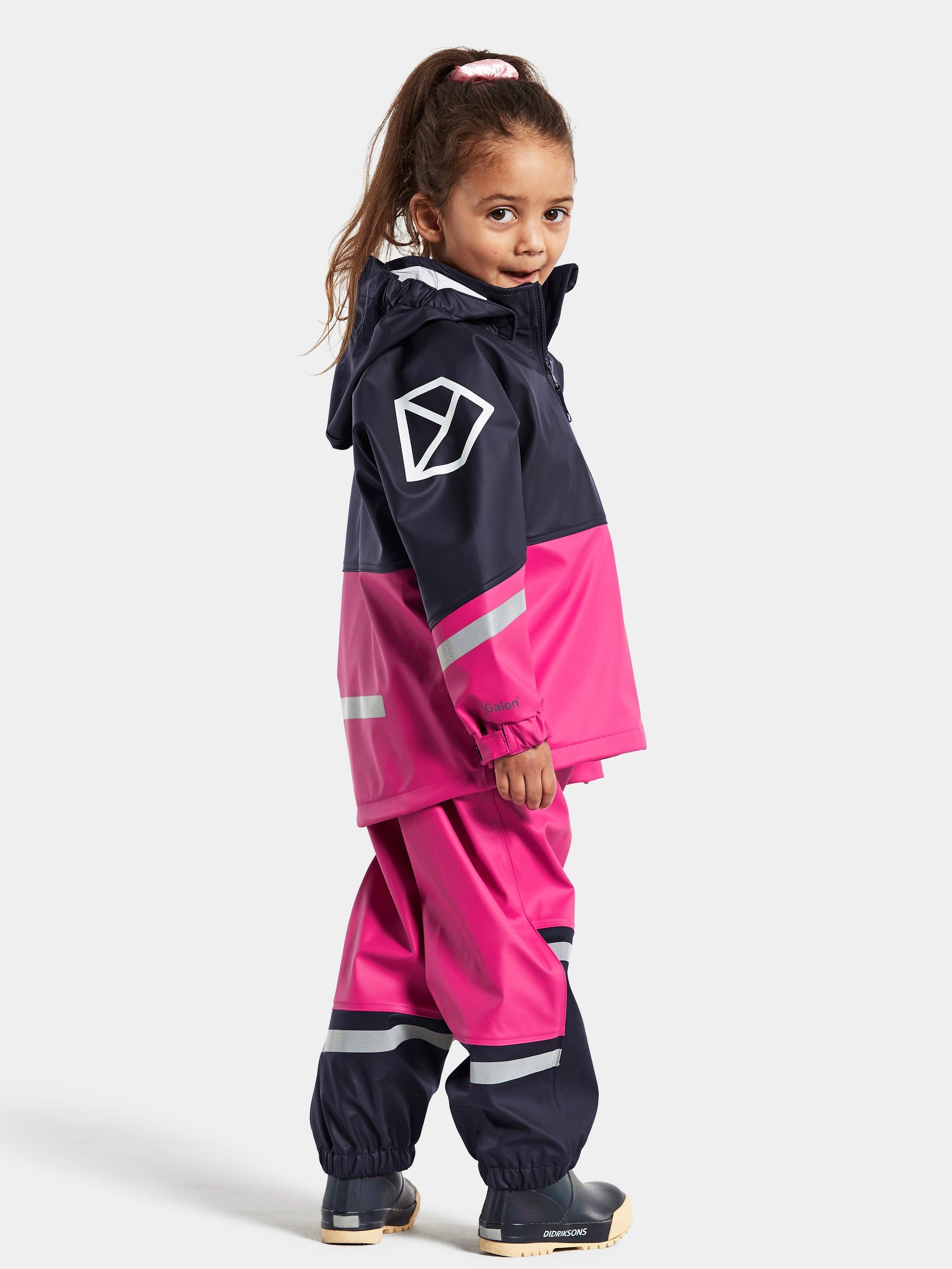 Didriksons Waterman Kids Rain Set in Plastic Pink