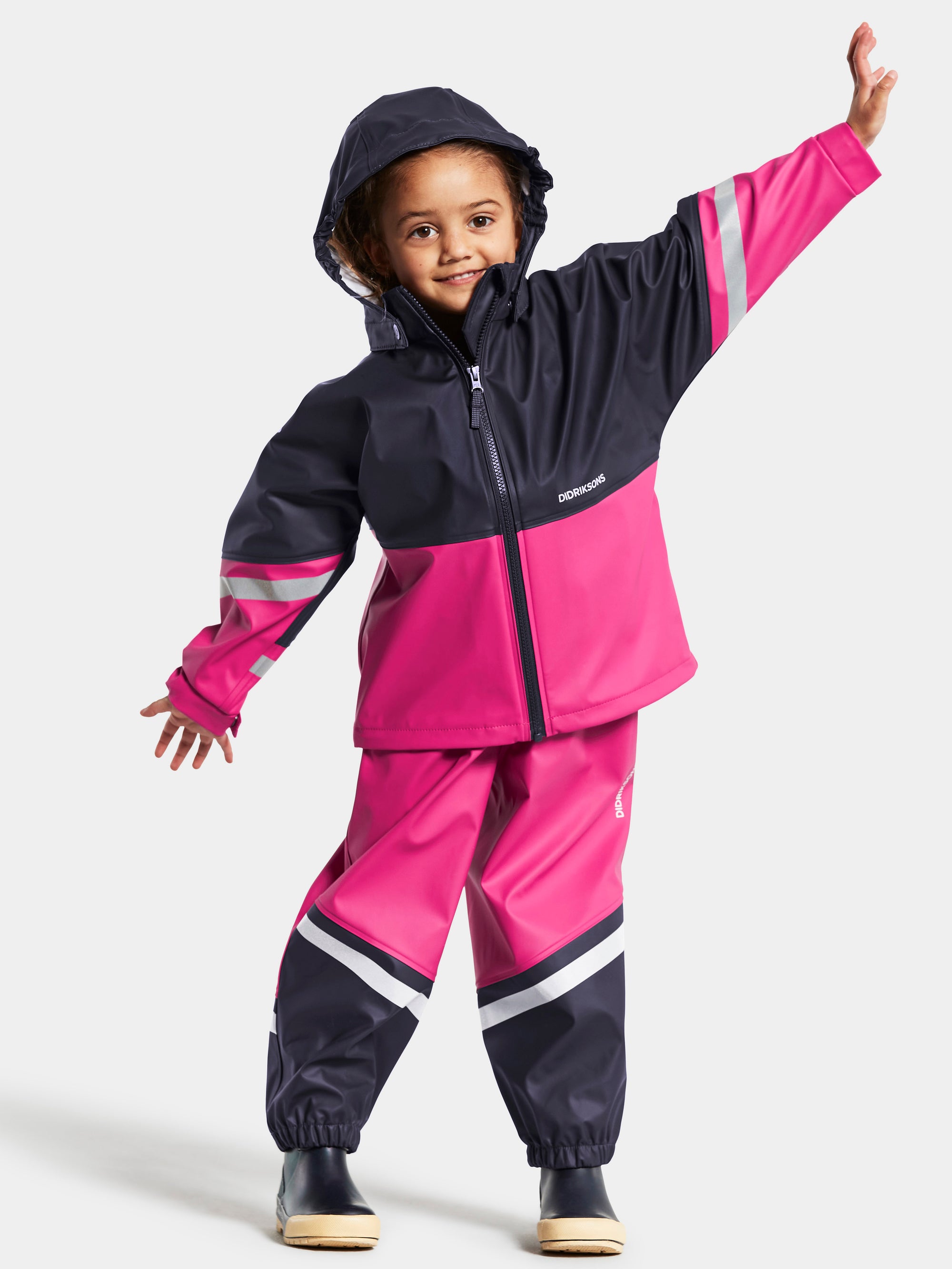 Didriksons Waterman Kids Rain Set in Plastic Pink