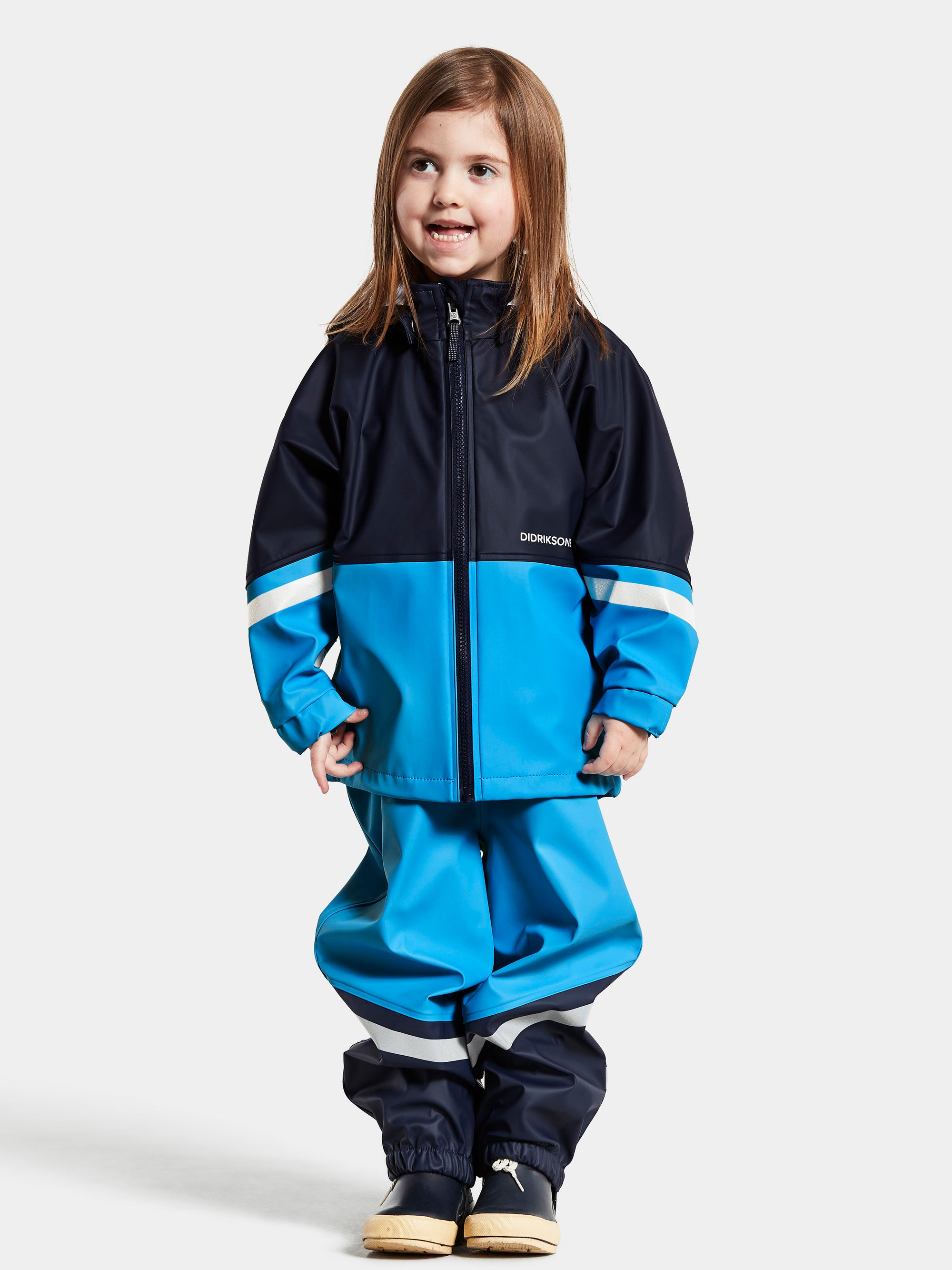 Didriksons Waterman Kids Rain Set in Sharp Blue