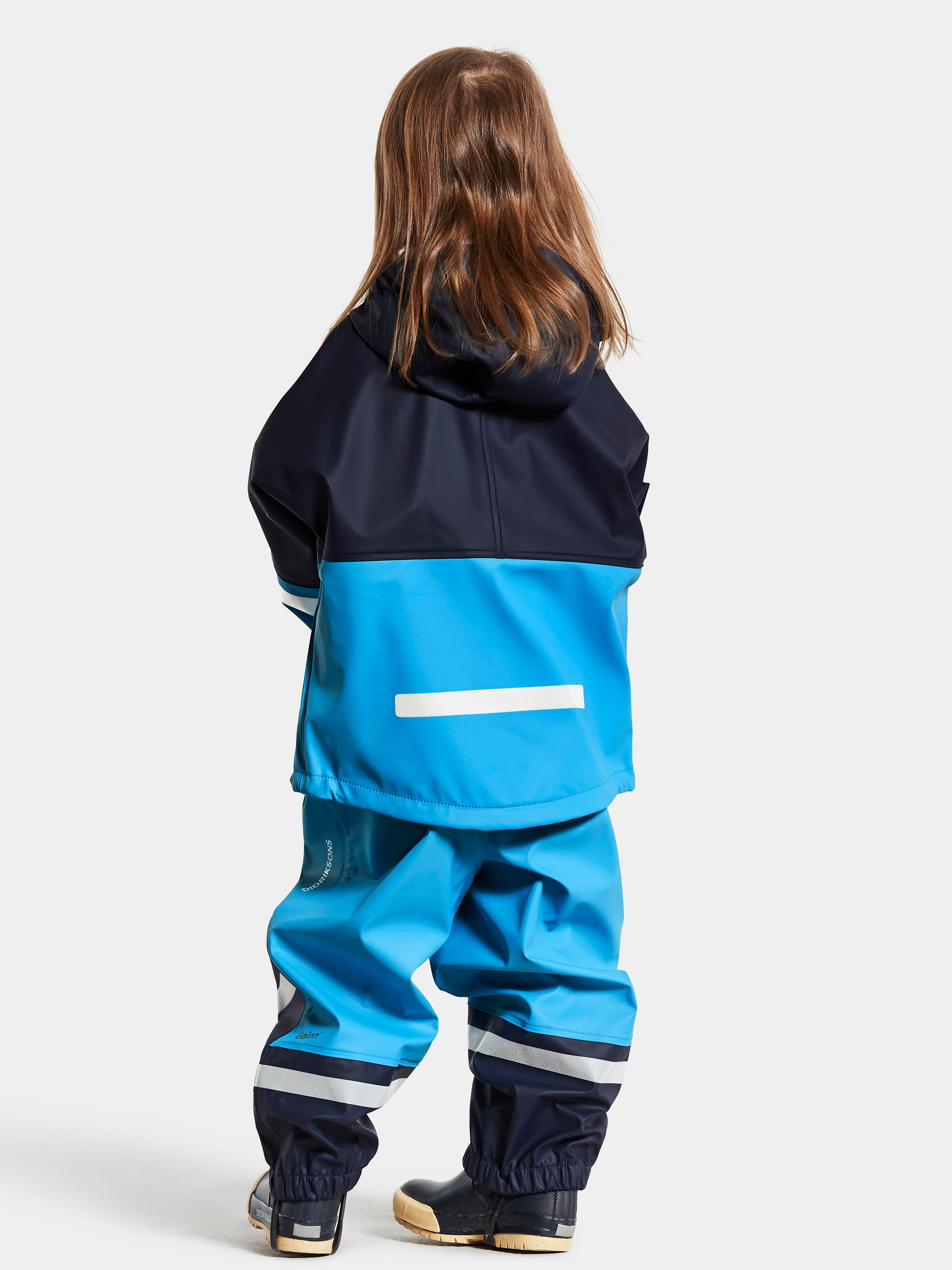 Didriksons Waterman Kids Rain Set in Sharp Blue