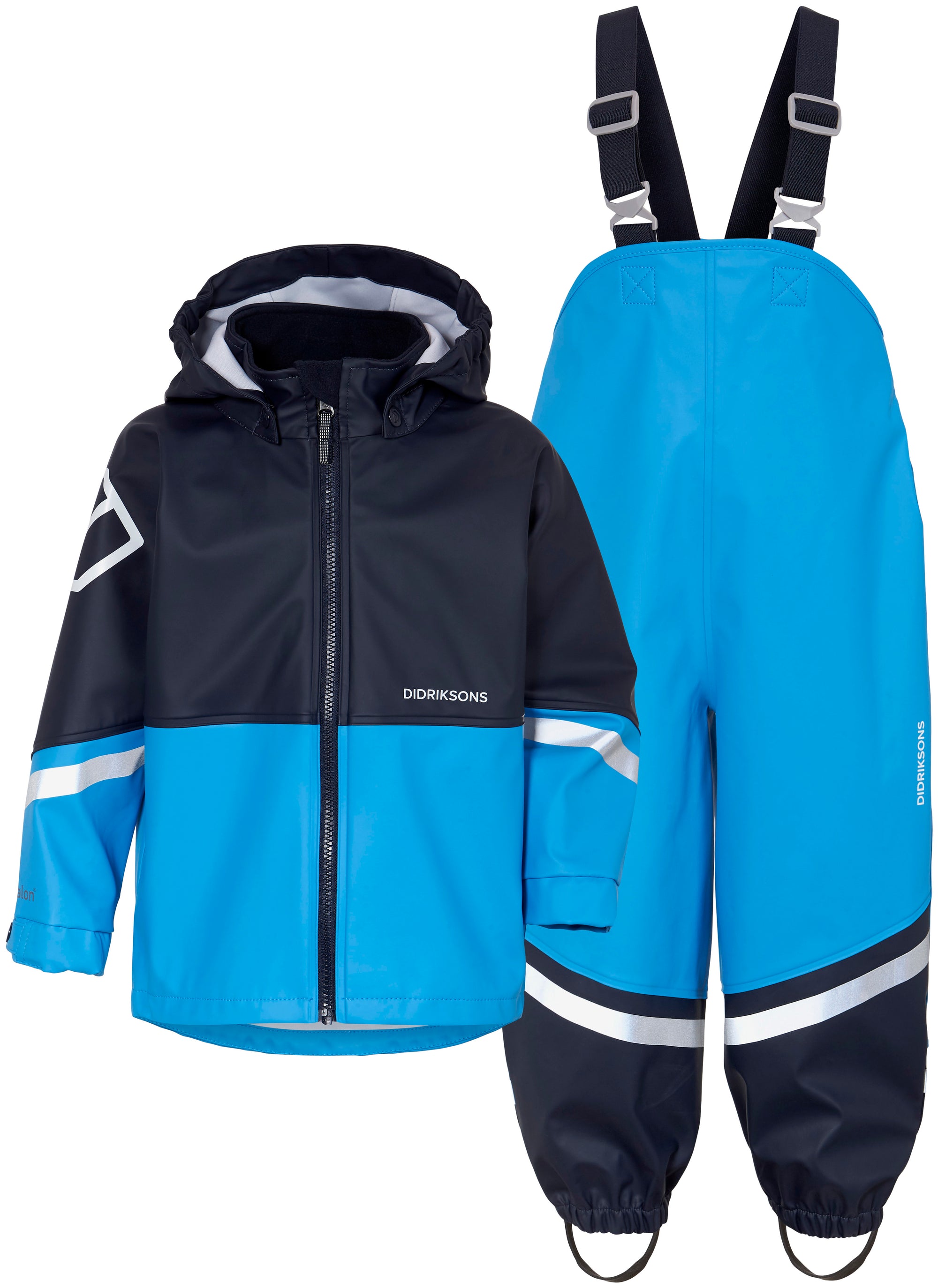 Didriksons Waterman Kids Rain Set in Sharp Blue