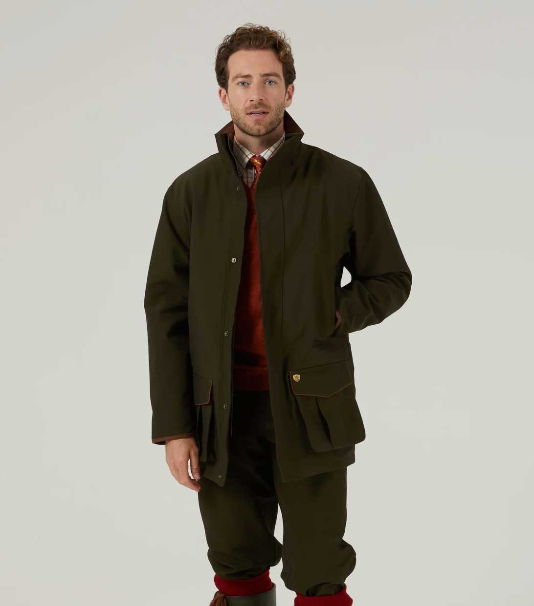 Alan Paine Alan Paine Stancombe Waterproof shooting Coat in Olive
