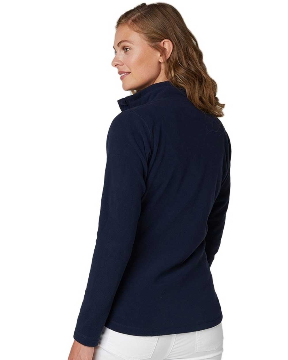 Navy coloured Helly Hansen Daybreaker Ladies Fleece Jacket on white background 