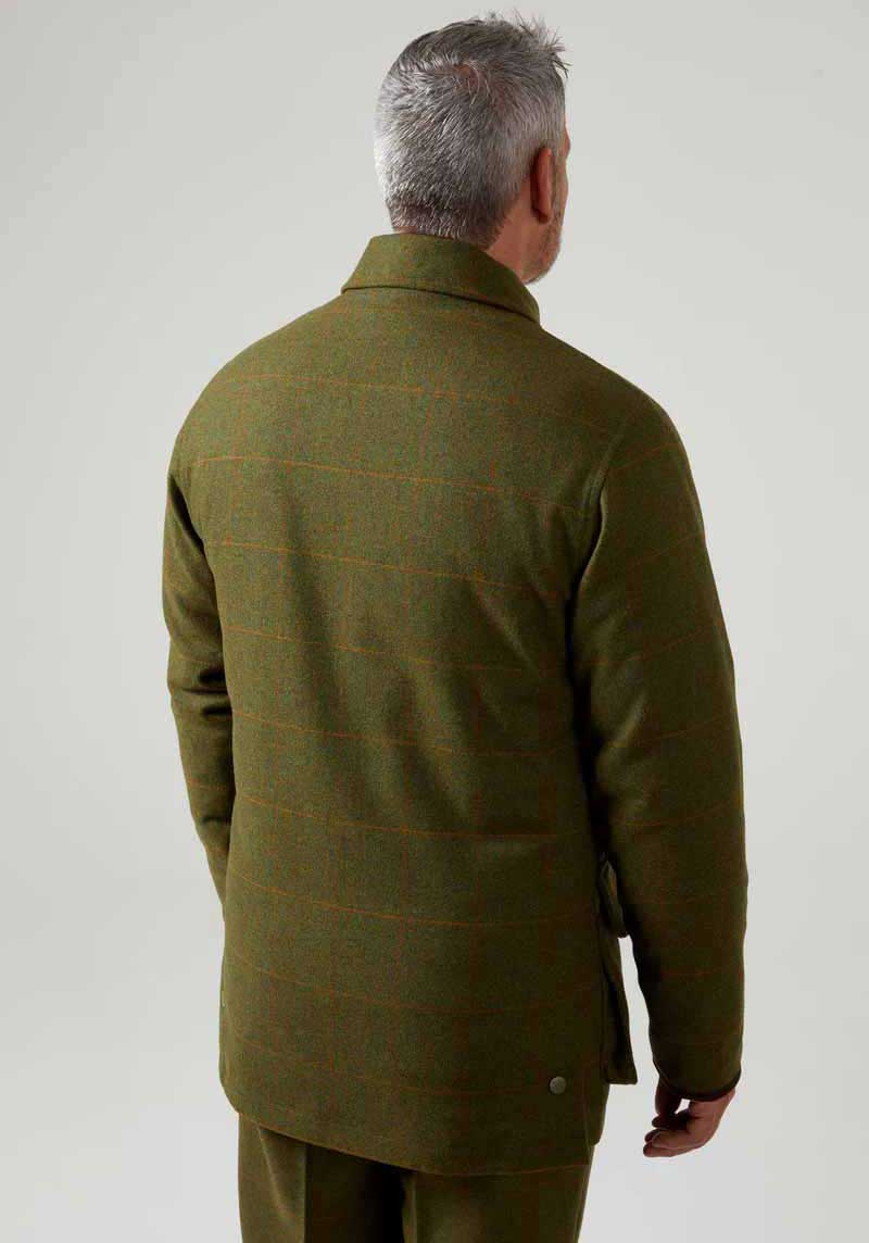 Back Alan Paine Combrook Tweed Waterproof Coat in Maple 