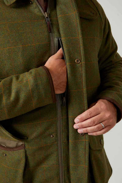 Map pocket Alan Paine Combrook Tweed Waterproof Coat in Maple 