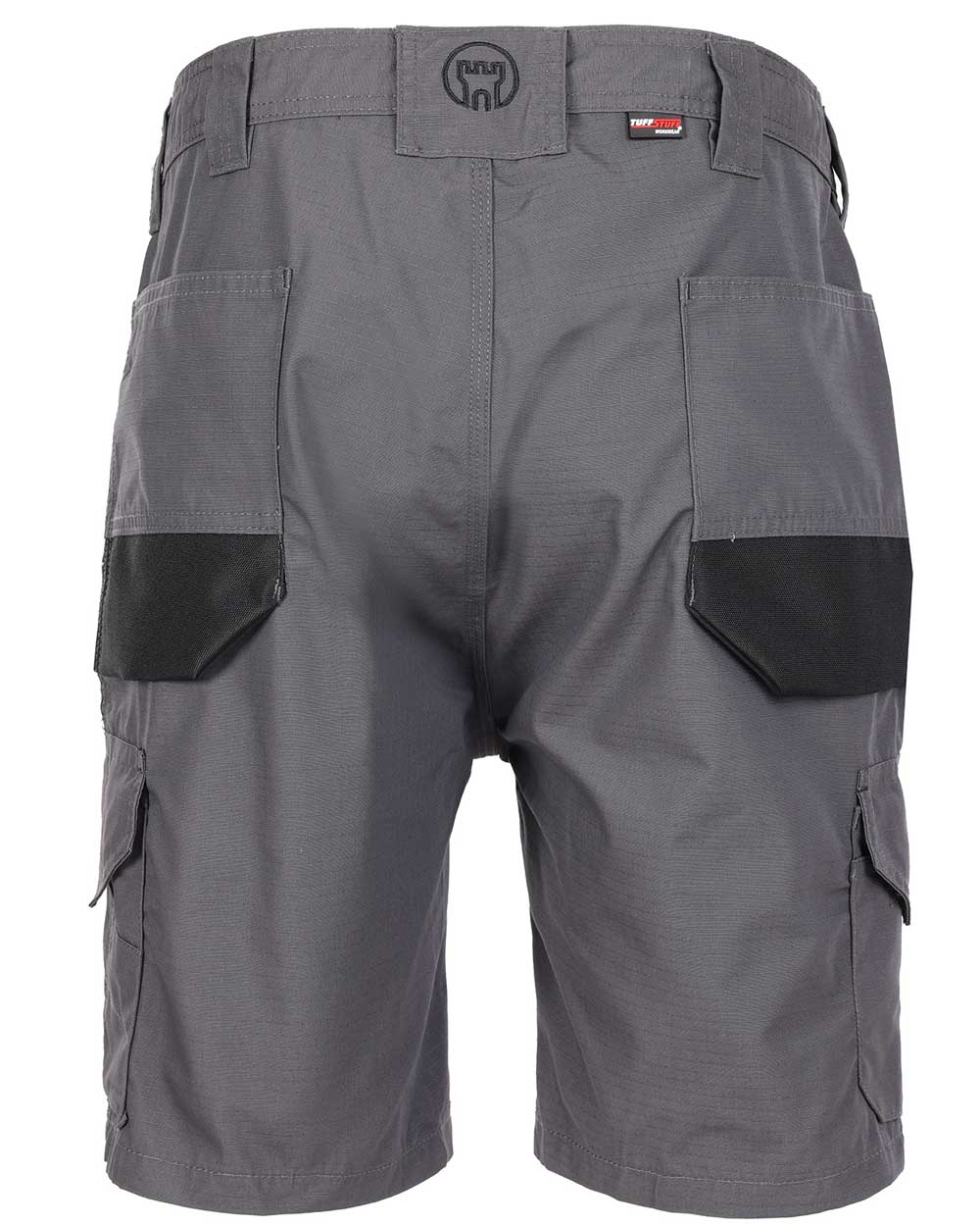 Grey Coloured TuffStuff Elite Work Shorts On A White Background