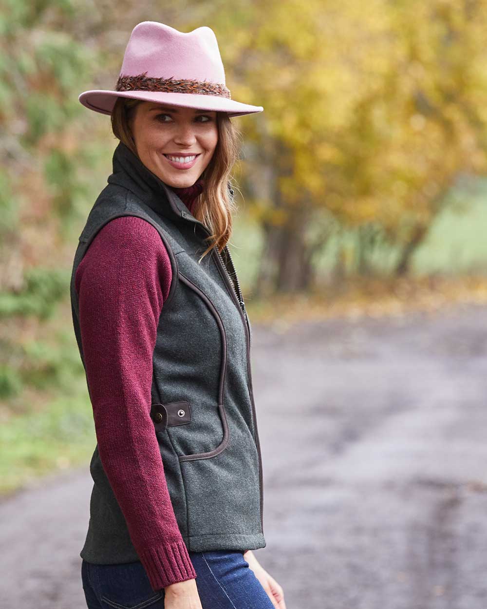 Alan Paine Brightmere Ladies Roll Neck In Bordeaux 