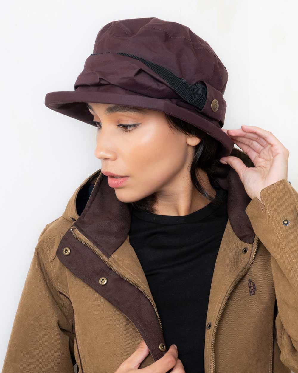 Jack Murphy ladies Waterproof Malvern hat deep claret 