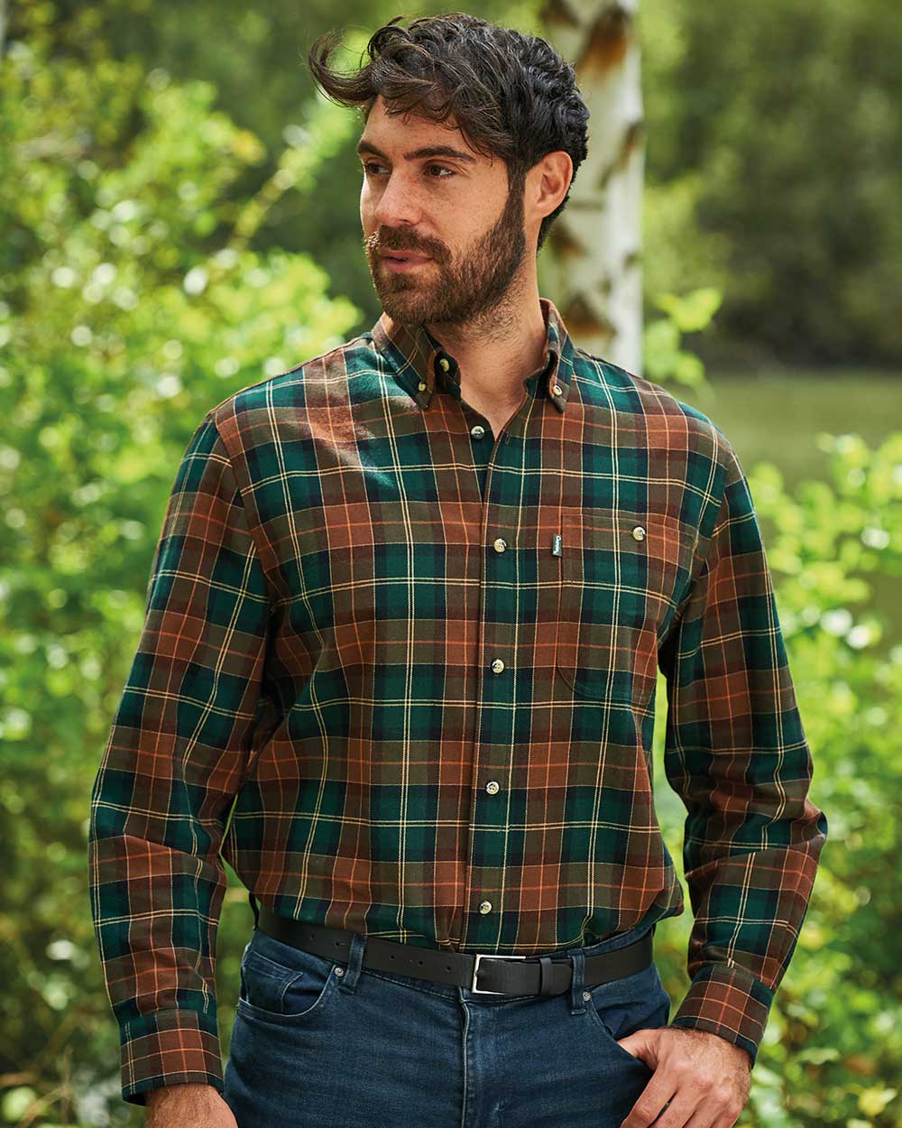 Champion Dorchester Shirt in Green Tartan check work shirt