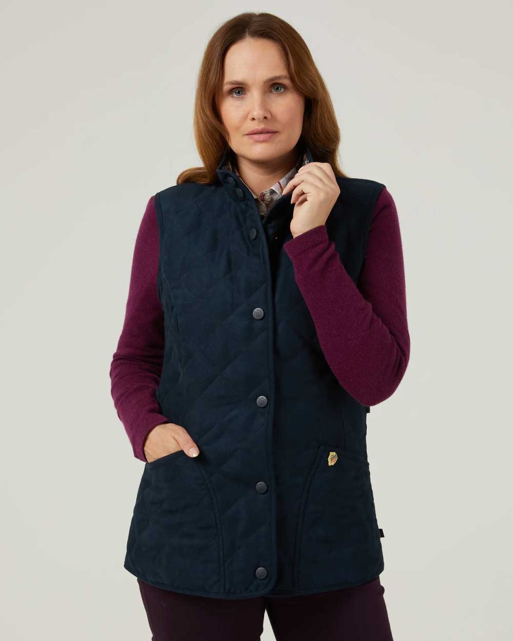 Alan Paine Felwell Womens Gilet in Dark Navy 