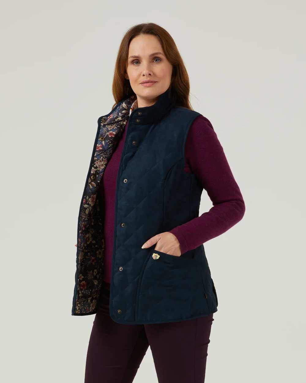 Alan Paine Felwell Womens Gilet in Dark Navy 