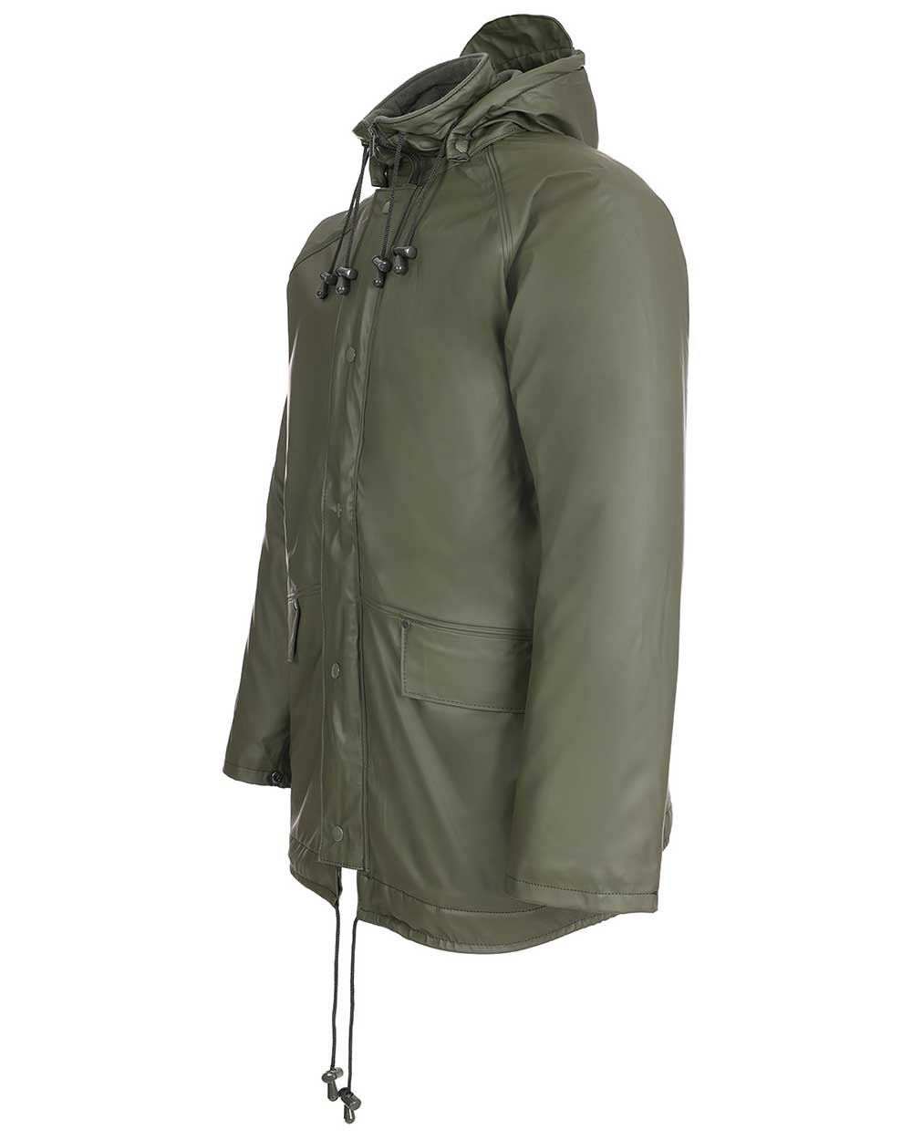 Left side view FLEX Fleece Lined waterproof jacket GREEN Fortexfleece 219 