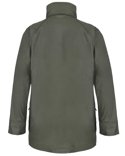 Back view Fort Airflex Fortex Breathable Waterproof Jacket in Olive 