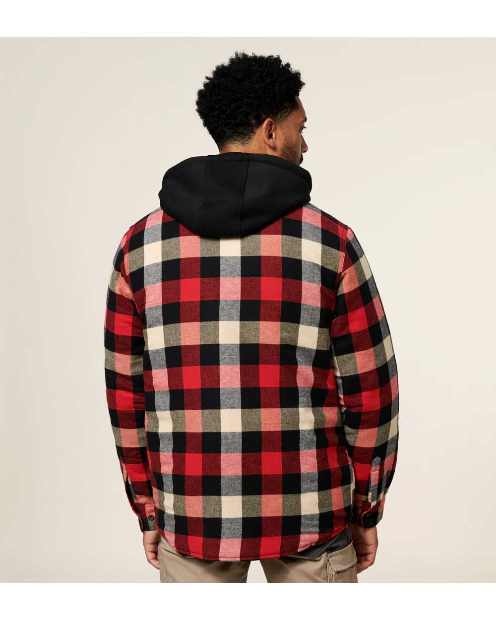 Hard Yakka Quilted Flannel Shacket in Red  