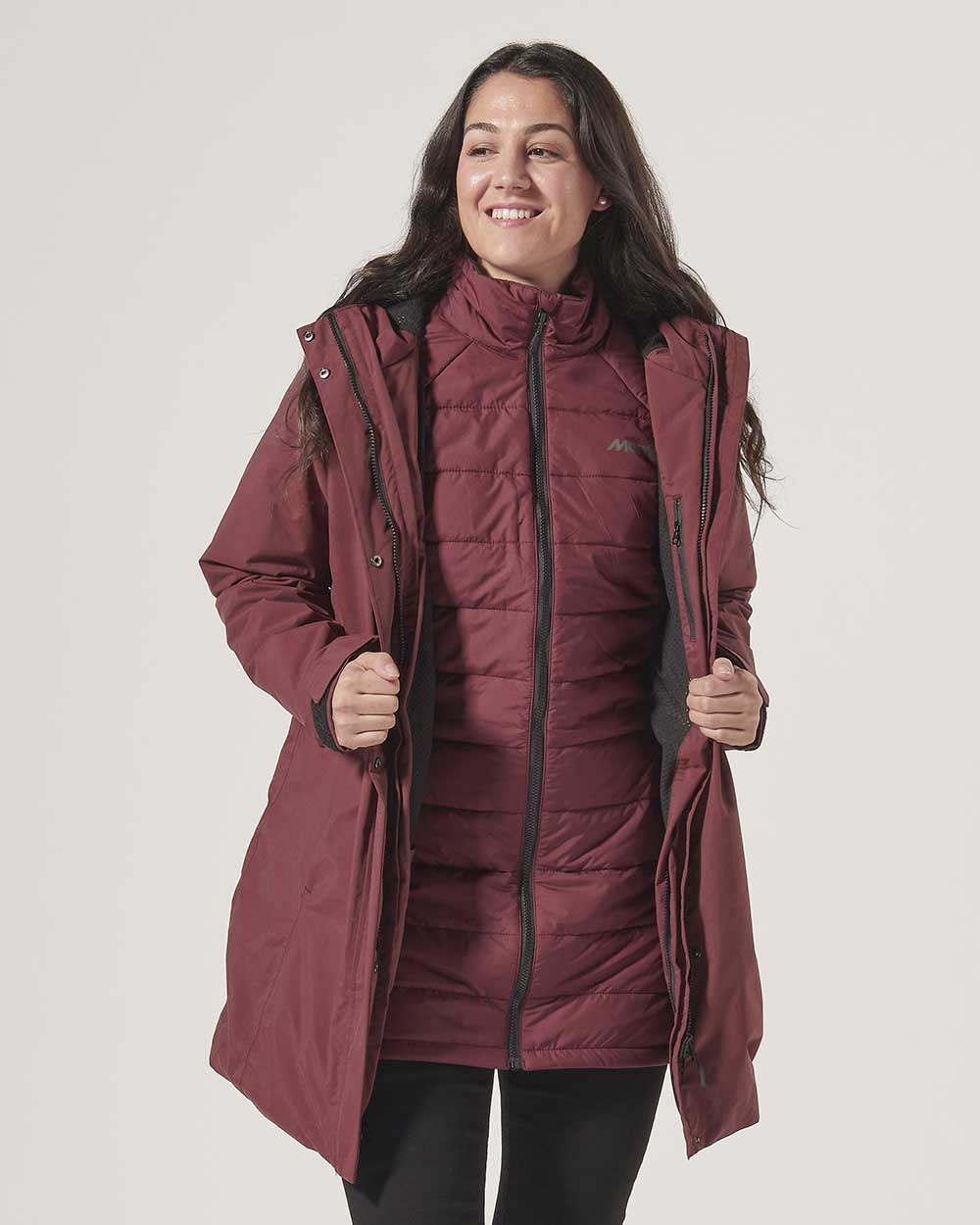 Musto Womens Primaloft 3 in 1 Parka in Windsor Wine 