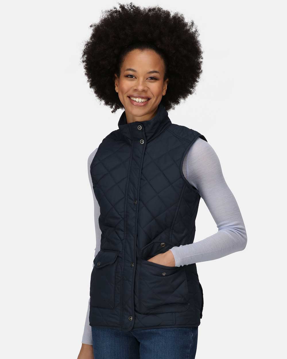 Regatta Womens Tarah Diamond Quilt Bodywarmer in Navy 