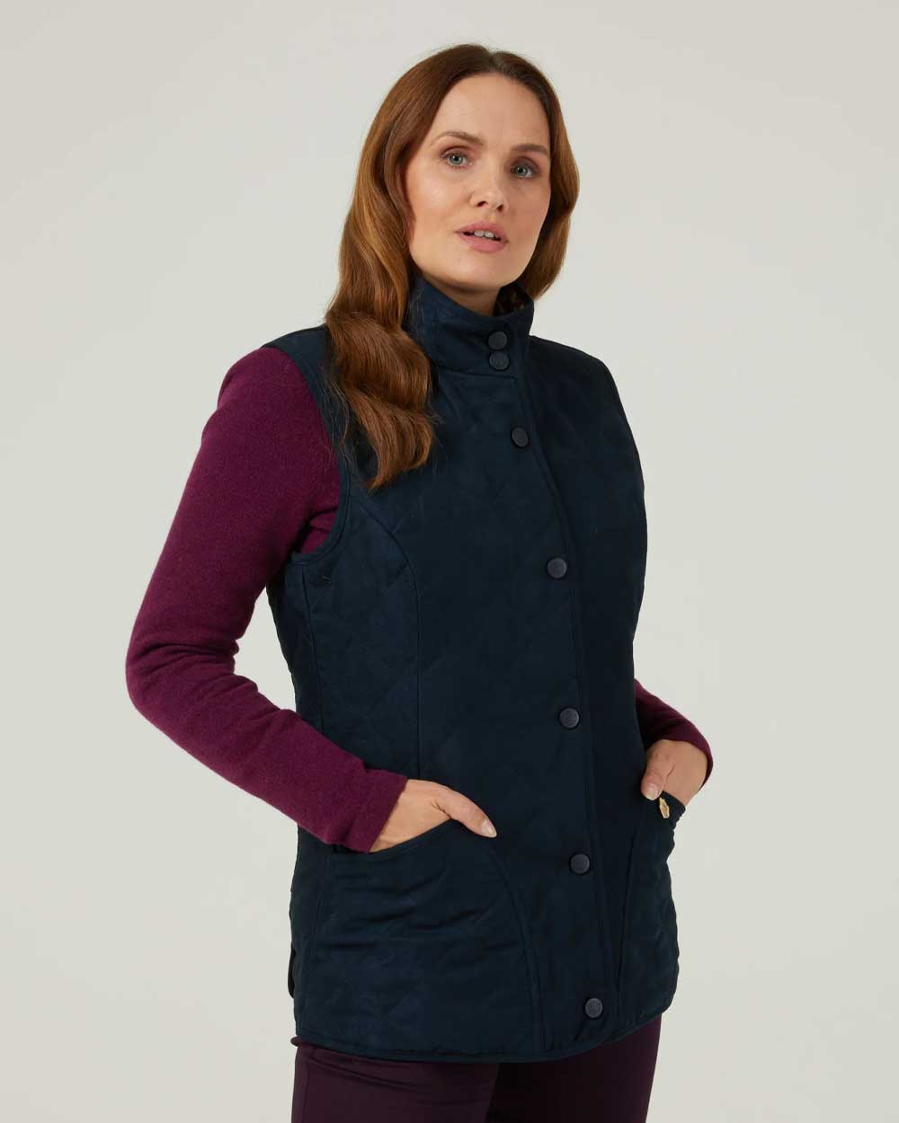 Alan Paine Felwell Womens Gilet in Dark Navy 